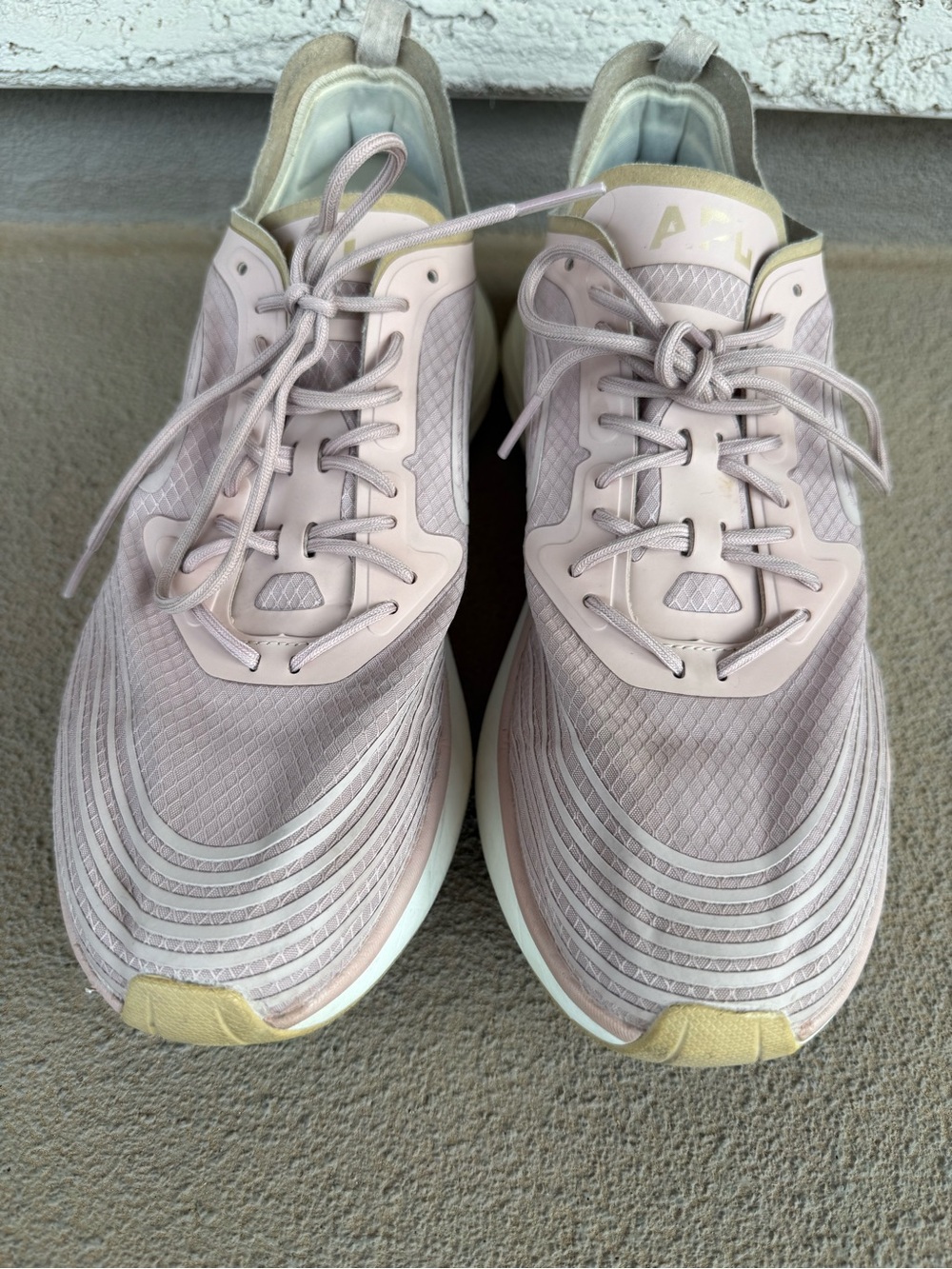 APL Women's Athletic streamline Sneakers in Blush Pink and gold